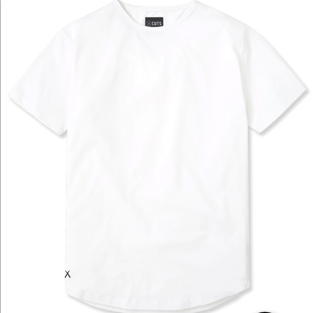 NWT cuts clothing crew curve hem t-shirt in optic white